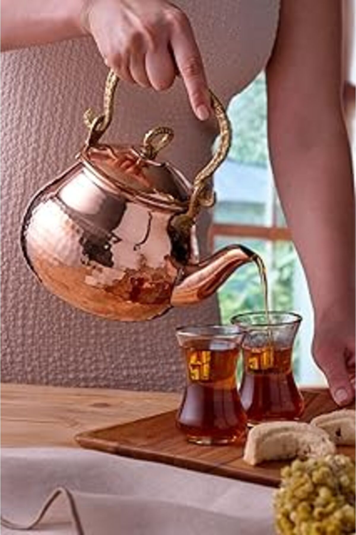 Mu Art Ahşap Emsan Göbeklitepe Bakır Demlik