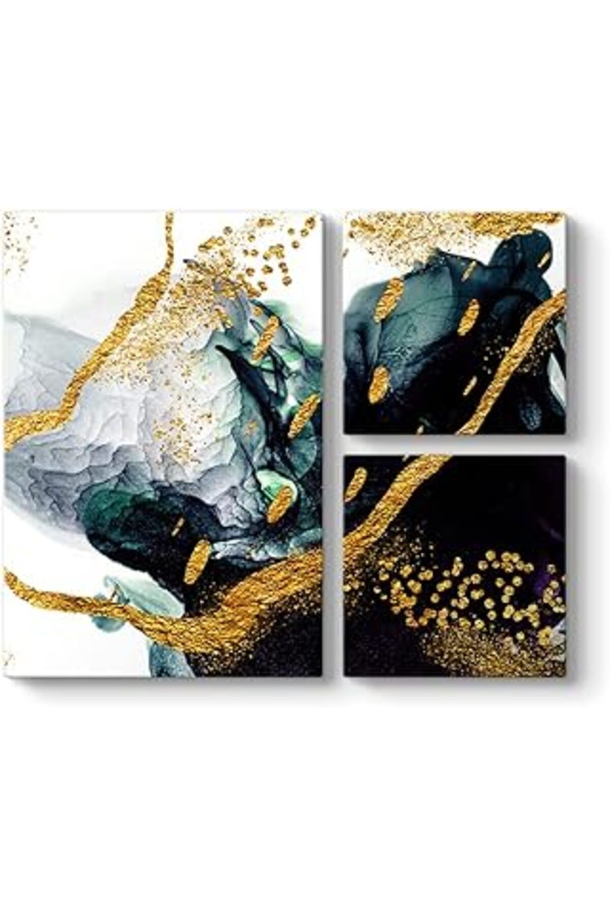 NETWORK ART Tabloshop Zümrüt Soyut Tablo 88 X 73-3 Parçalı