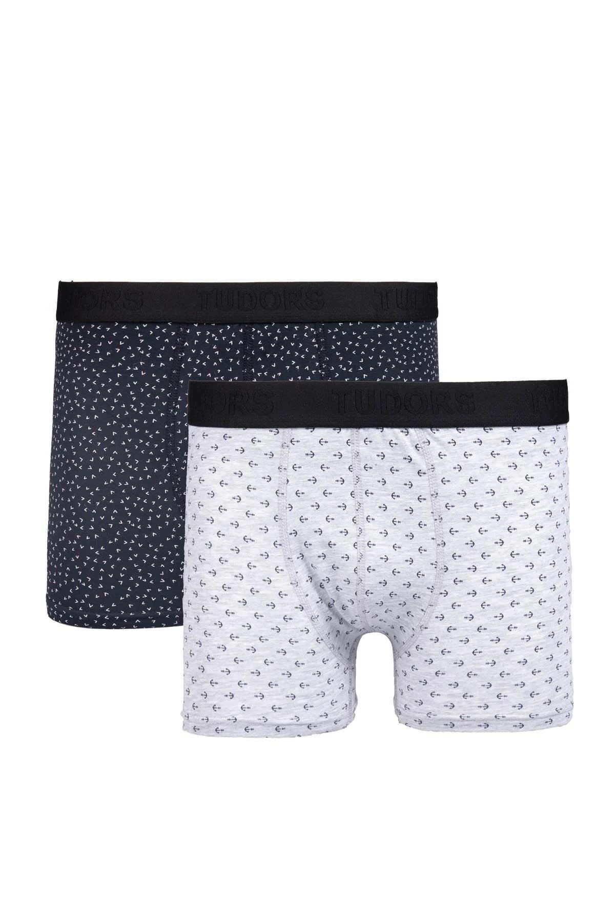 Tudors Erkek 10'lu Desenli Likralı Pamuklu Esnek Kumaş Premium Seri Boxer görsel 5