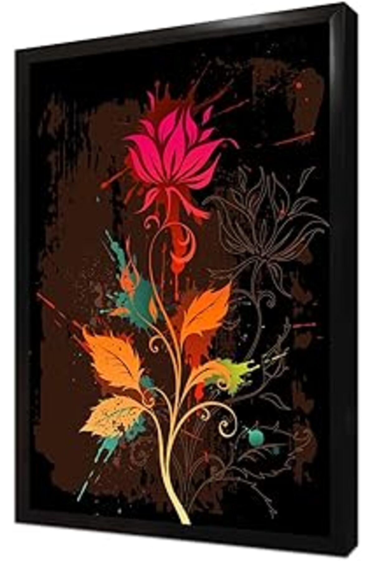 Pazarcan Yeşil Ve Sarı Soyut Çerçeveli Mdf Tablo 35X50 Cm Mb07008