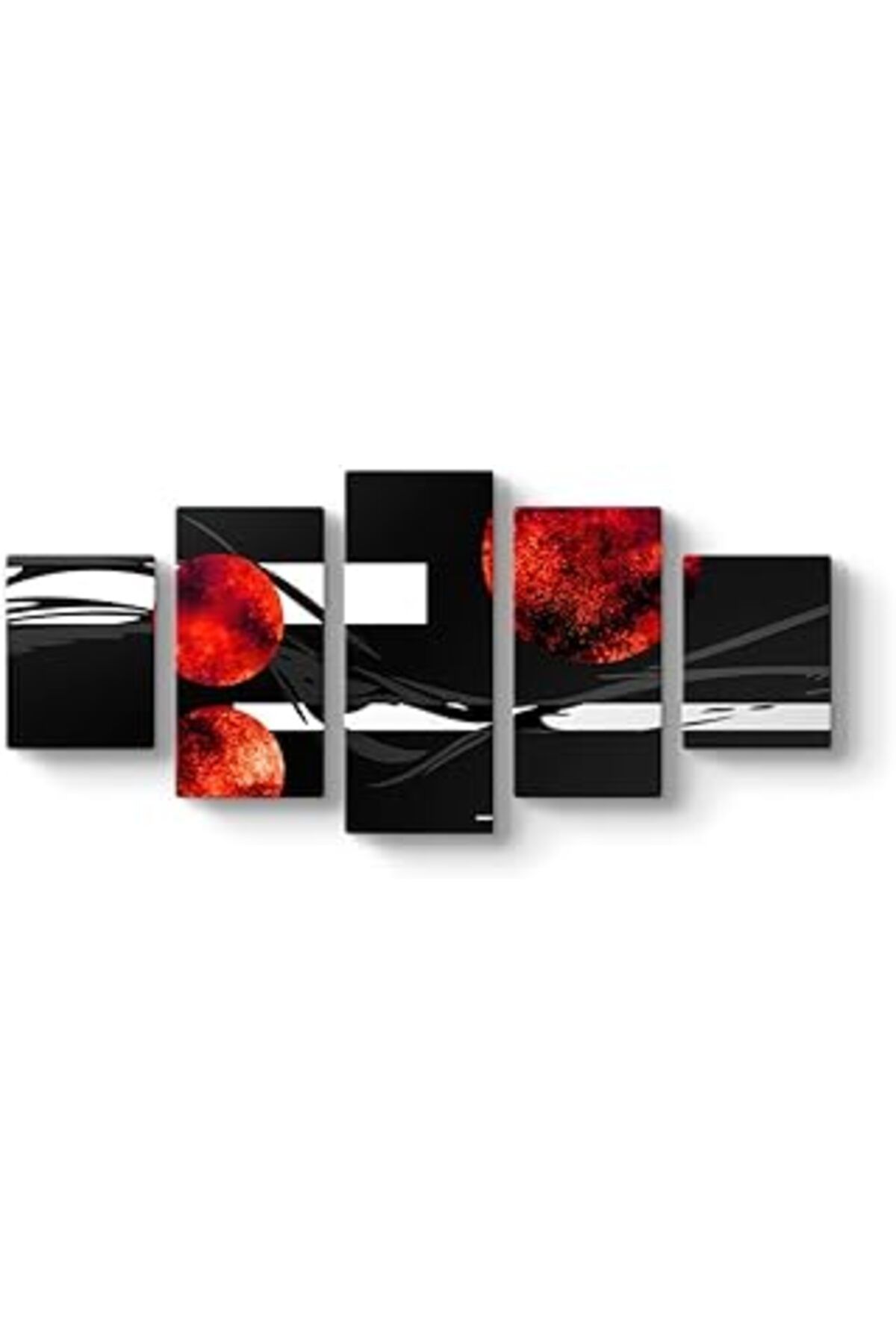 Pazarcan Tabloshop Kırmızı Daireler Tablo 127 X 56-5 Parçalı
