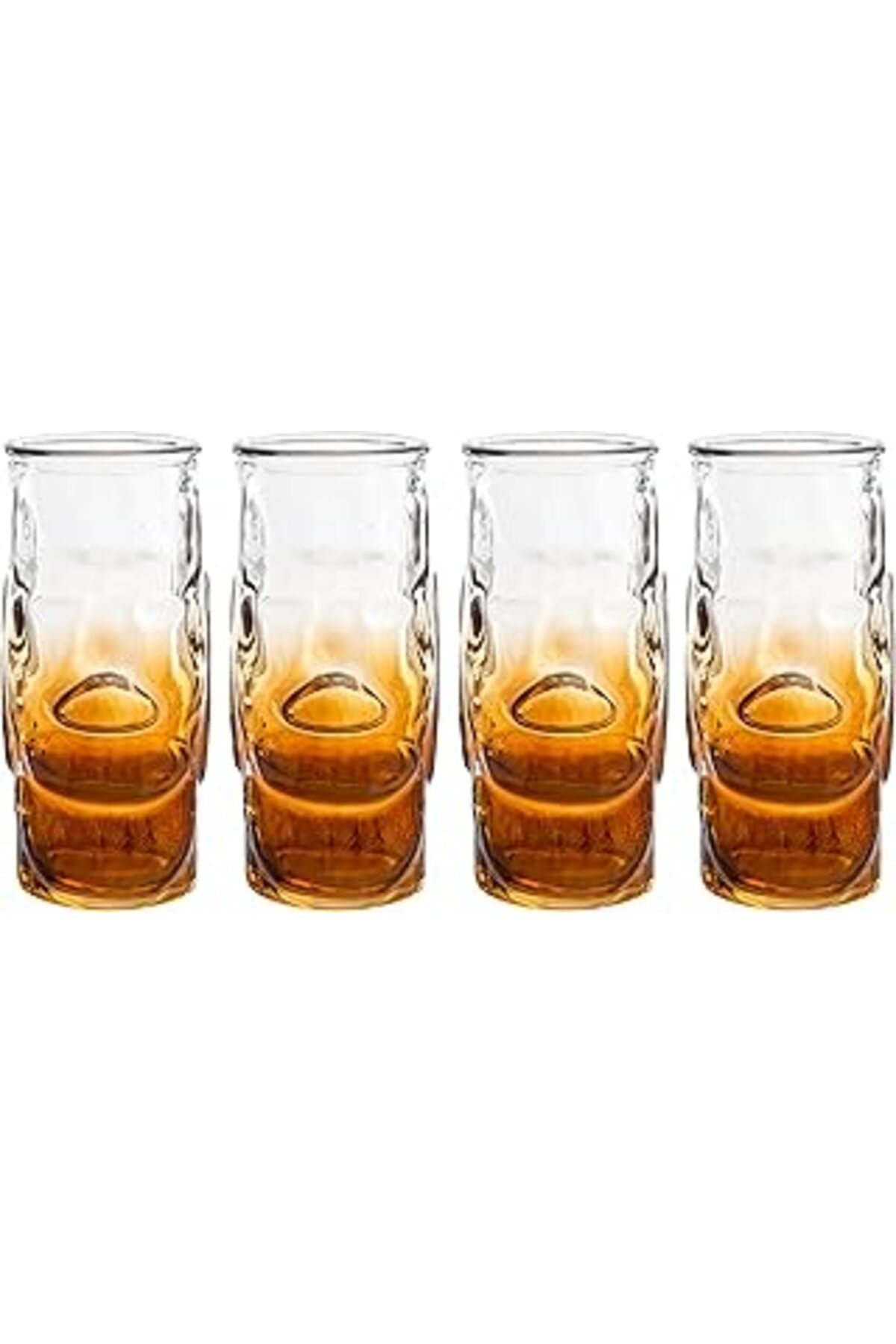 Mu Art Ahşap Concept Tiki Kokteyl Bardağı Amber 440 Cc 4'Lü