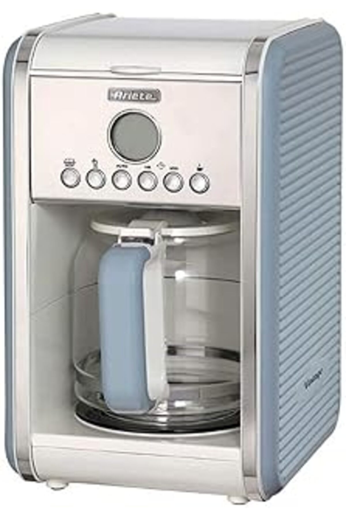 Mu Art Ahşap Ariete 1342 1342Bl Vintage Kahve Makinesi, 2000 W, 2.1L, 12 Fincan Kapasiteli, Mavi