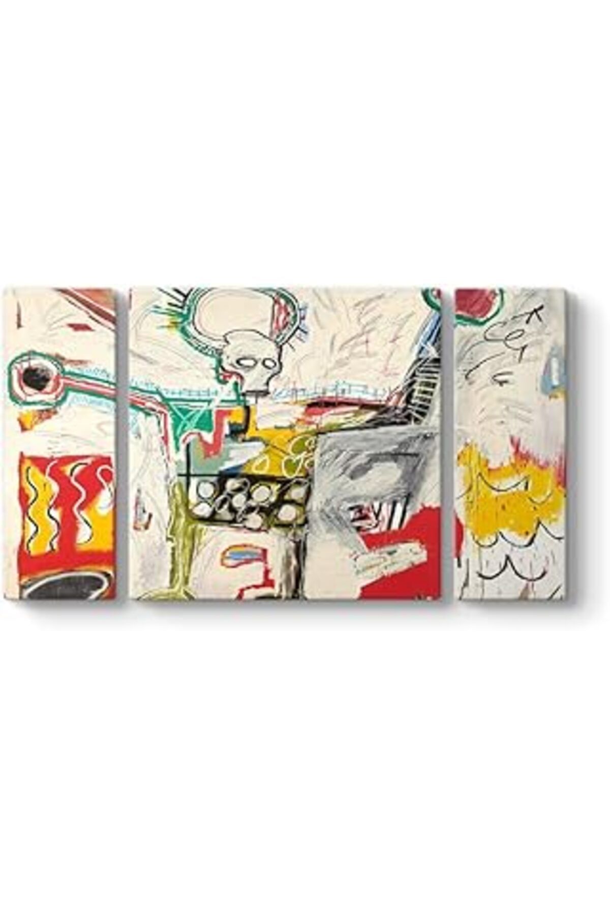 Pazarcan Jean-Michel Basquiat - Untitled 1982 Tablosu 126 X 70-3 Parçalı