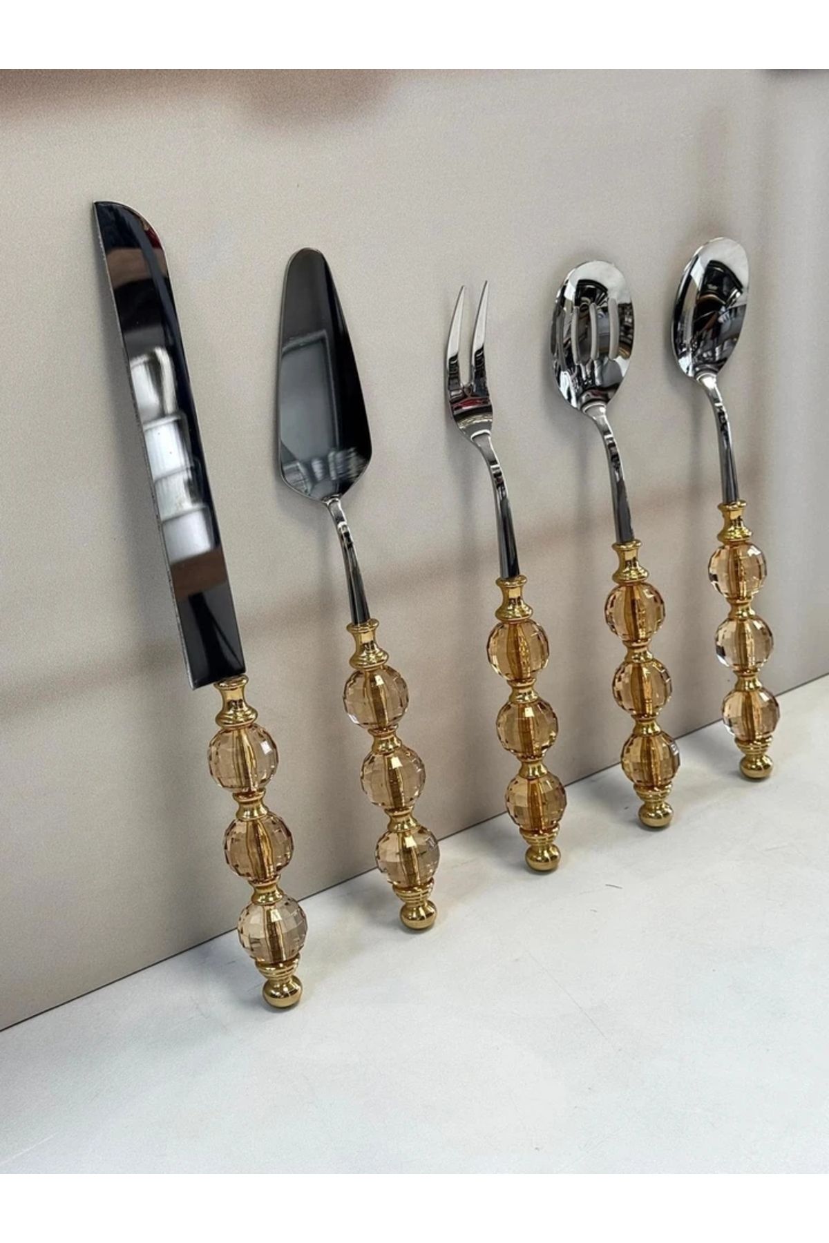Şahane Şahane Home 5 li Rustik Kulp Maşa Seti TKEBT Gold