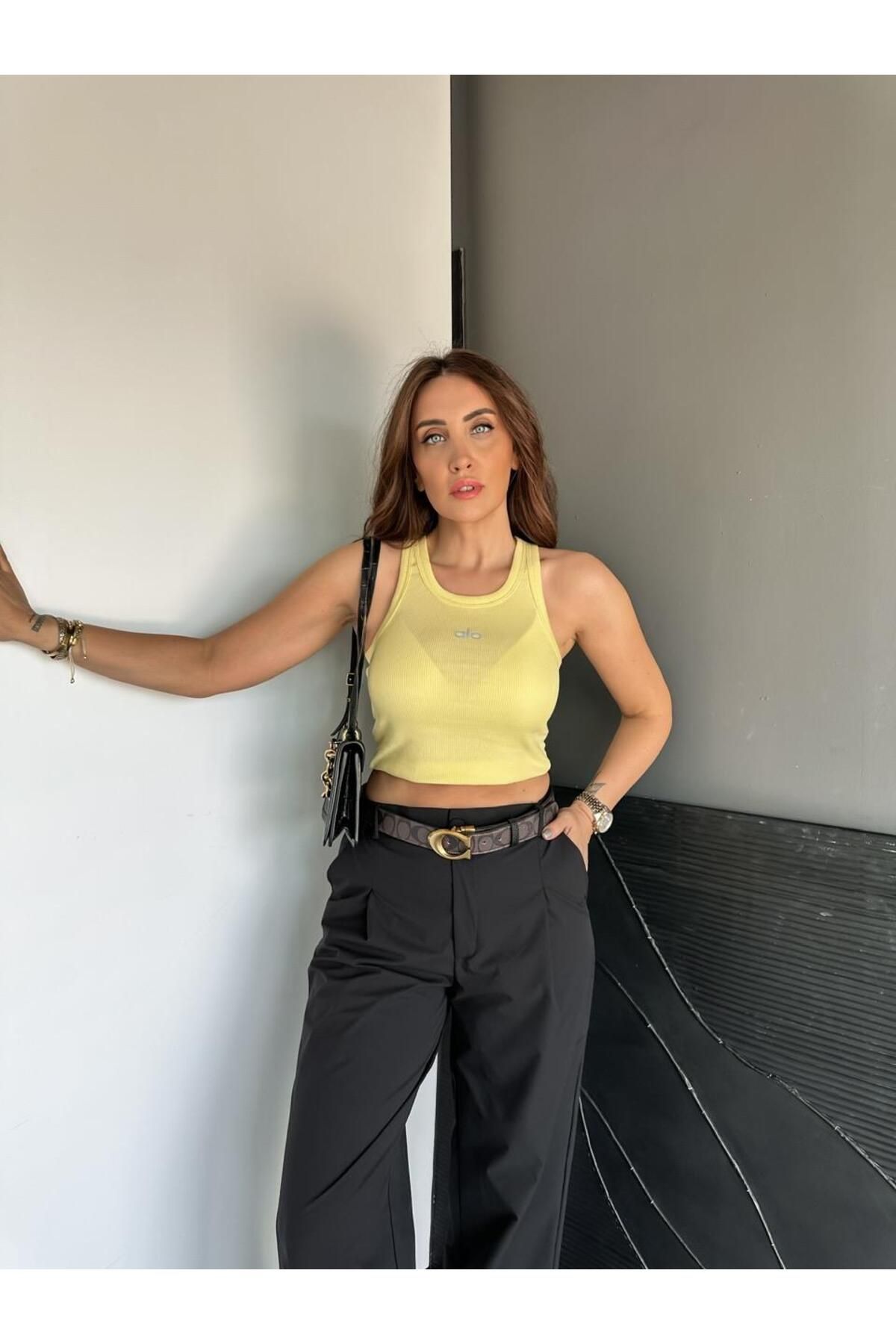 Zerrincan Giyim Sarı Marka Model Fitilli Atlet