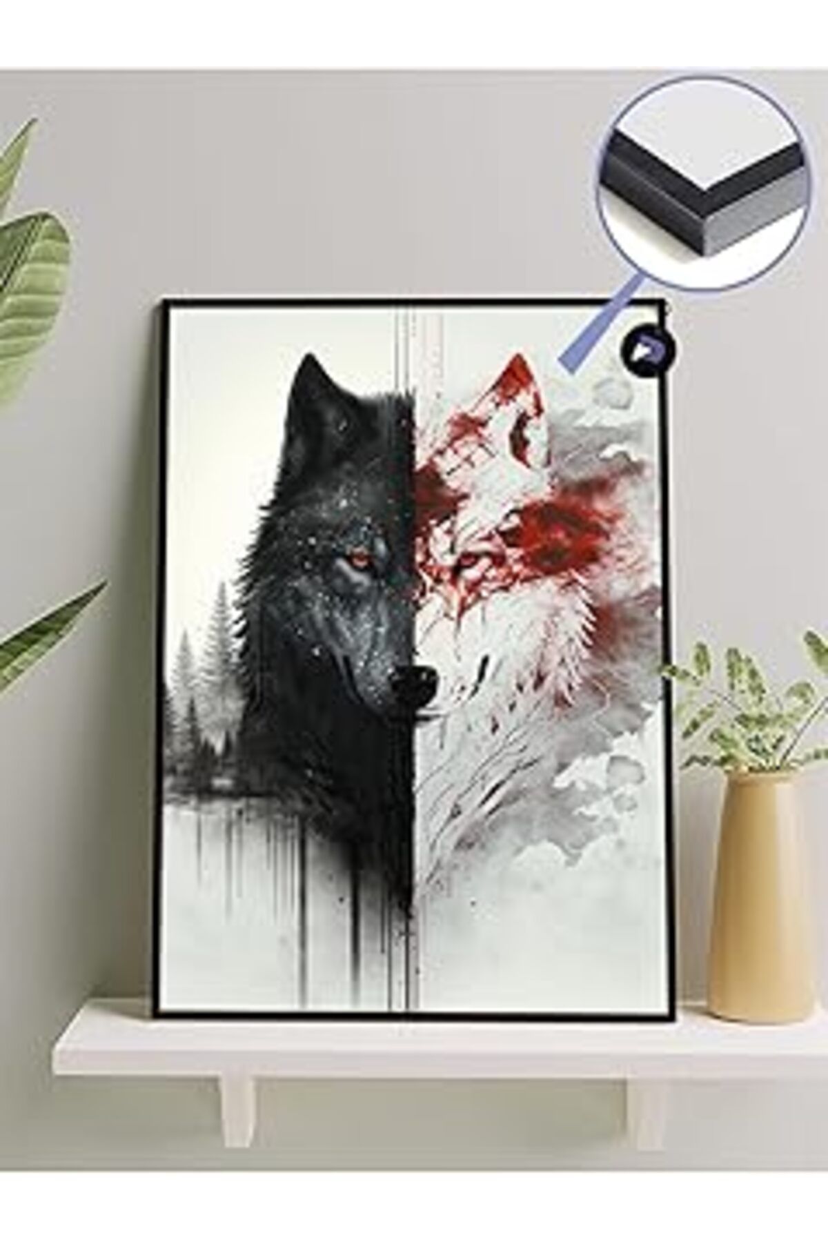 NETWORK ART Postermanya (Pster1210) İyi Ve Kötü Kurt Hayvan Çerçeveli Tablo - Çerçeveli Poster 30 X 40