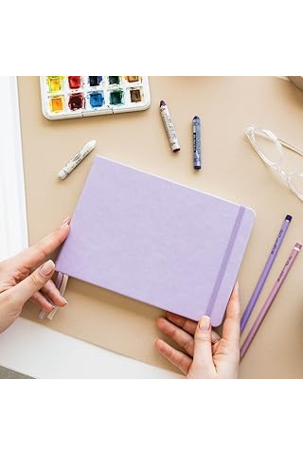 Pazarcan 21X15 Cm Sert Kapak 80 Yaprak 140 Gr. Eskiz Defteri - Sketch Book - Lila