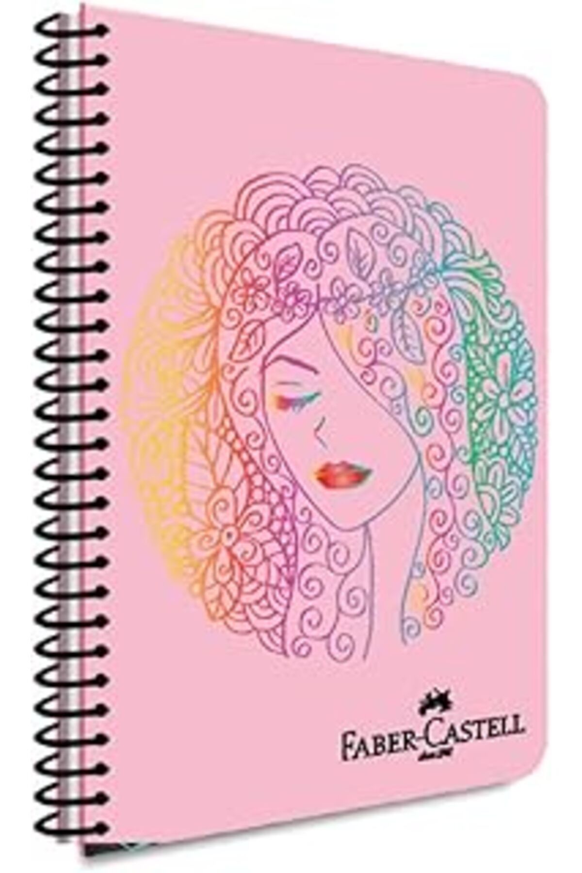 Pazarcan Faber-castell Yüz Tasarımlı Spiralli Defter, A4, 120 Yaprak, 70g Kağıt, Çizgili, Dayanıklı Kapak, K