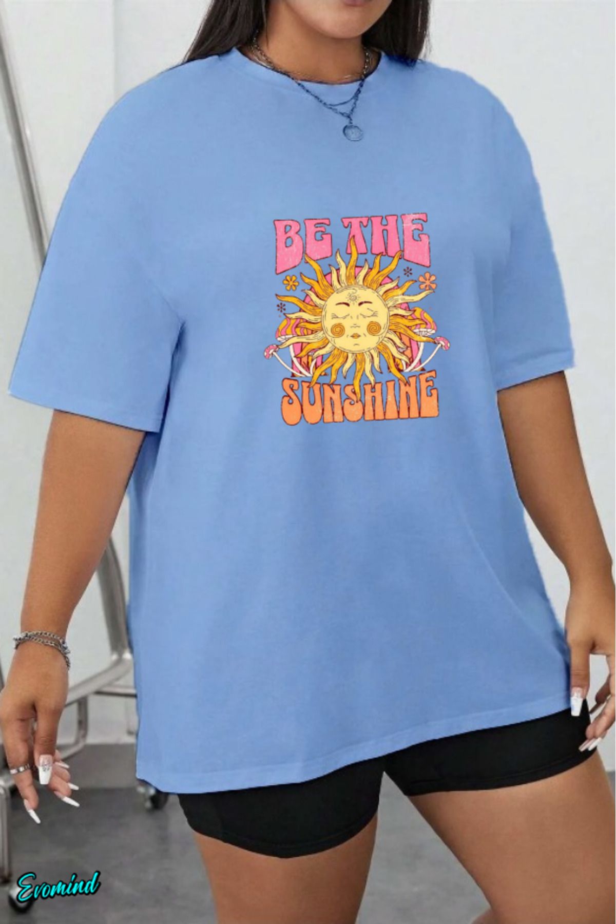 Evomind Büyük Beden Sunshine Baskılı T-shirt