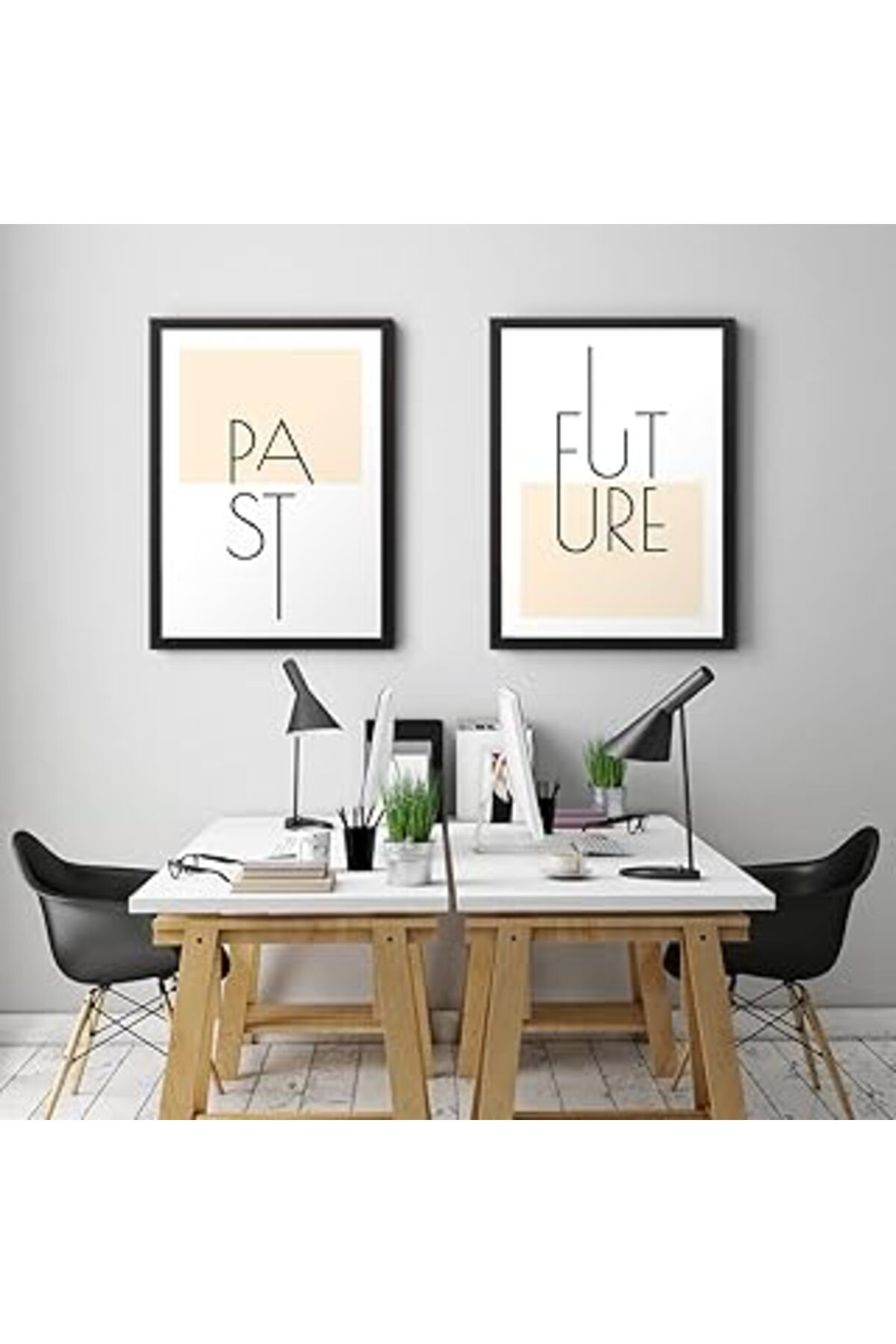 Pazarcan Tabloshop Geçmiş Ve Gelecek Poster Tablo Seti 35 X 45Cm (2 Adet)