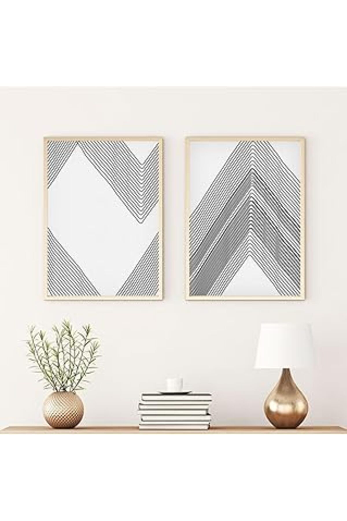 Pazarcan Huhuli Ahşap Çerçeveli Modern Tablo Seti Huhu74 50 X 70 2P50X70D00074
