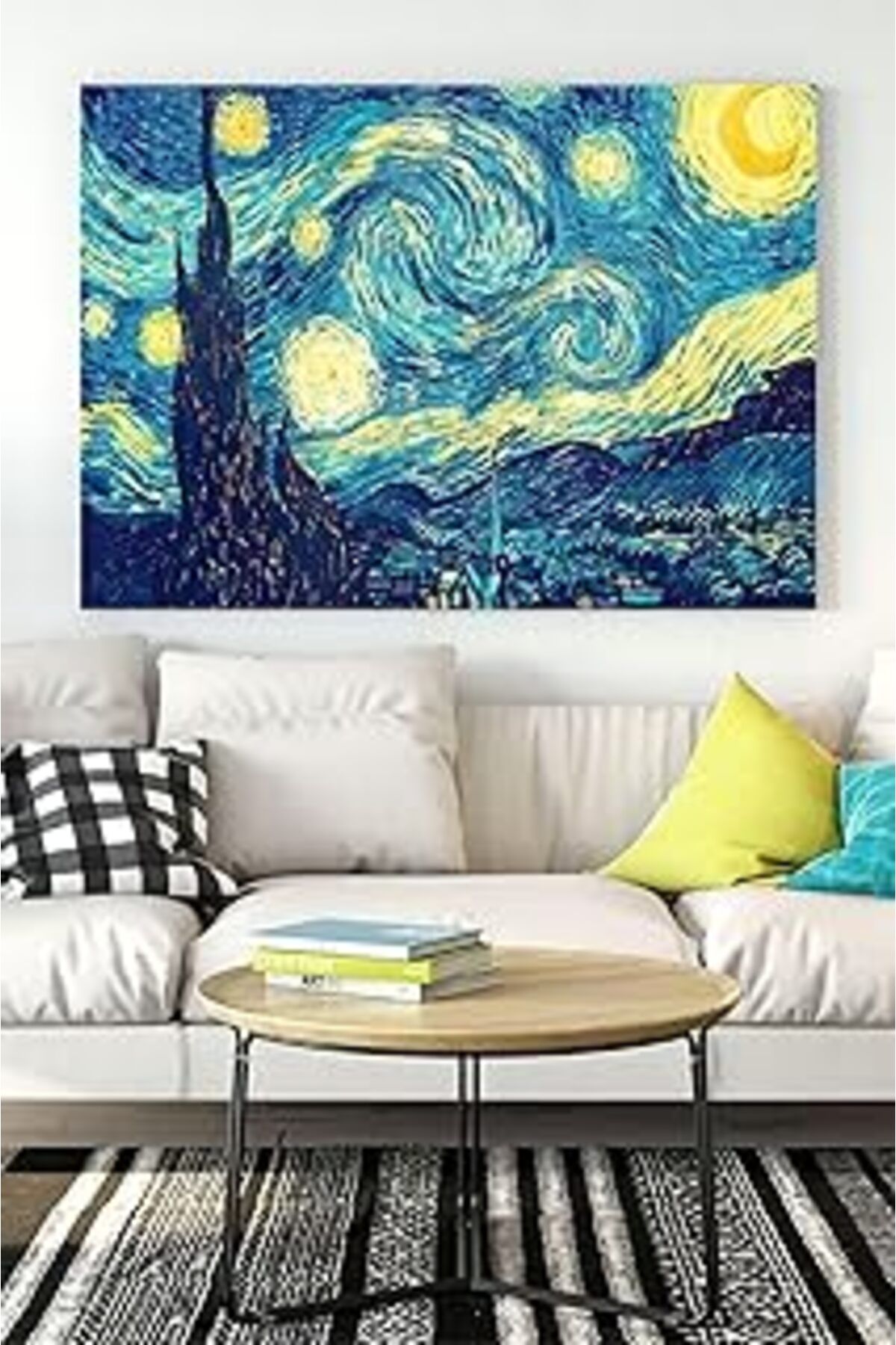 Pazarcan Postermanya (Pster18561) Vincent Van Gogh Yıldızlı Gece Sanatsal Kanvas Tablo 50 X 70