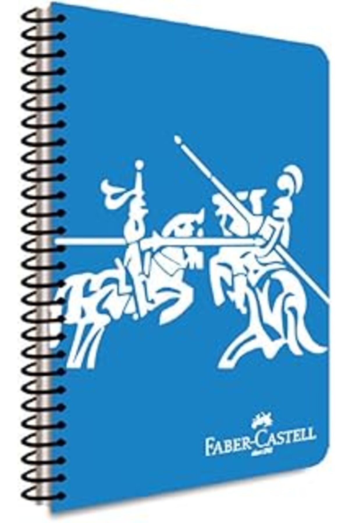 ASİTAN Faber-Castell Şövalye Desenli Spiralli Defter, A4, 100 Yaprak, 70G Kağıt, Çizgili, Dayanıklı Kapak,