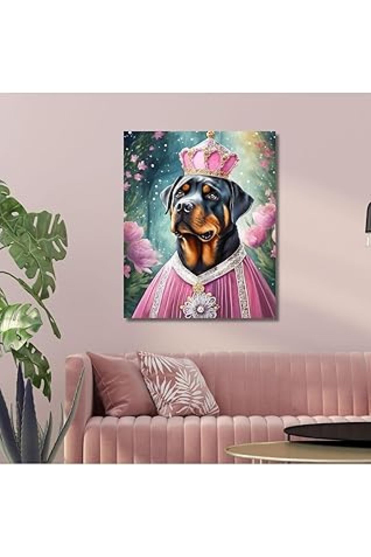 Pazarcan Gaagart Tekli Dikey Kanvas Duvar Tablosu Prenses Kostümlü Labrador Köpek 50 X 70 Gartnm7321