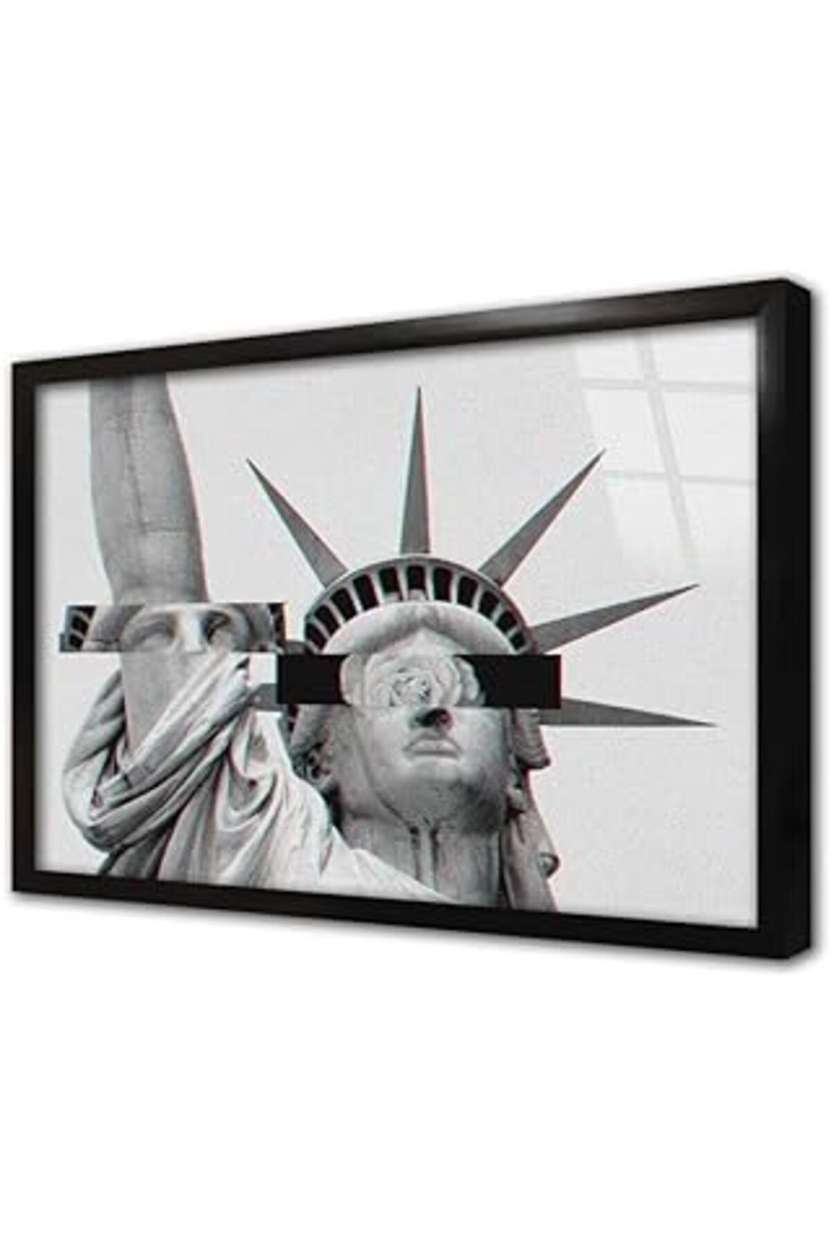 Pazarcan Yunan Heykeli Glitch Çerçeveli Cam Tablo 30X40 Cm Cb34048