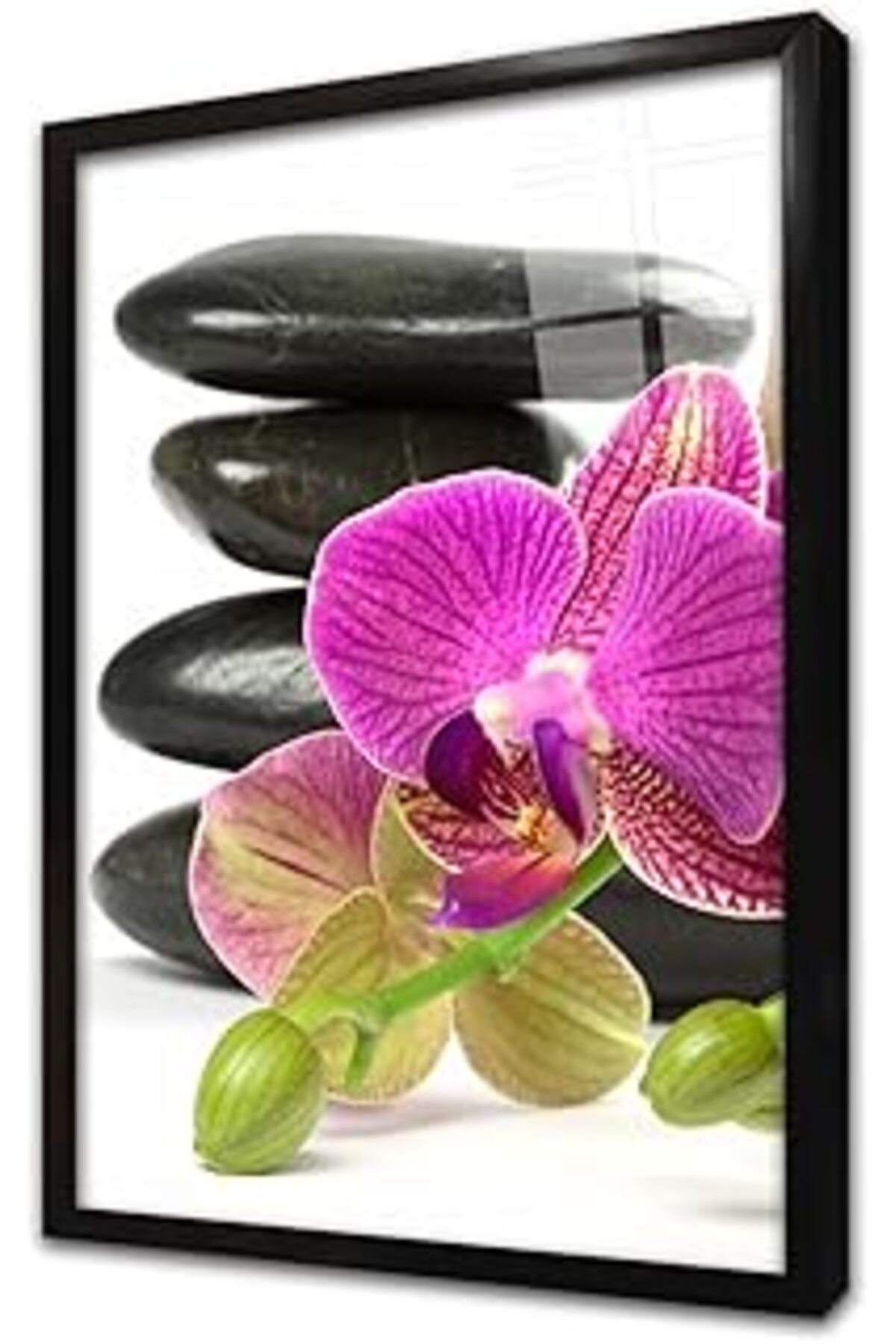 Pazarcan Mor Çiçek Çerçeveli Cam Tablo 50X70 Cm Ca03238