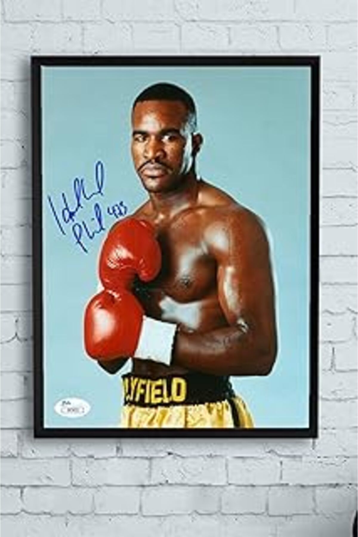 Pazarcan Postermanya (Pster10950) Evander Holyfield Dövüş Çerçeveli Tablo (30 X 40Cm)