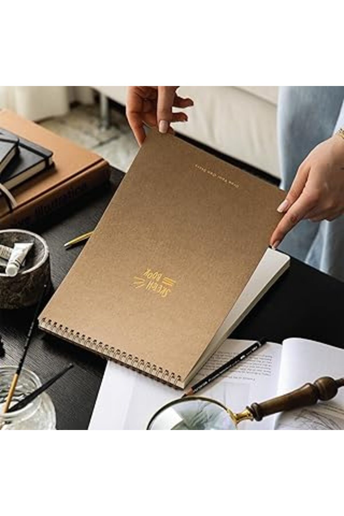 Pazarcan A4 Eskiz Defteri Kraft Kapak 60 Yaprak 140 Gr. Perforajlı Sketch Book