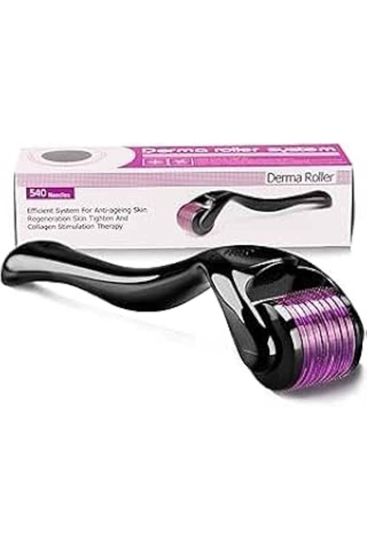 Mu Art Ahşap Hoala Hoala Dermaroller Titanyum Uçlu 540 İğneli Derma Roller 0.5 Mm İğne (Koruma Kutulu)