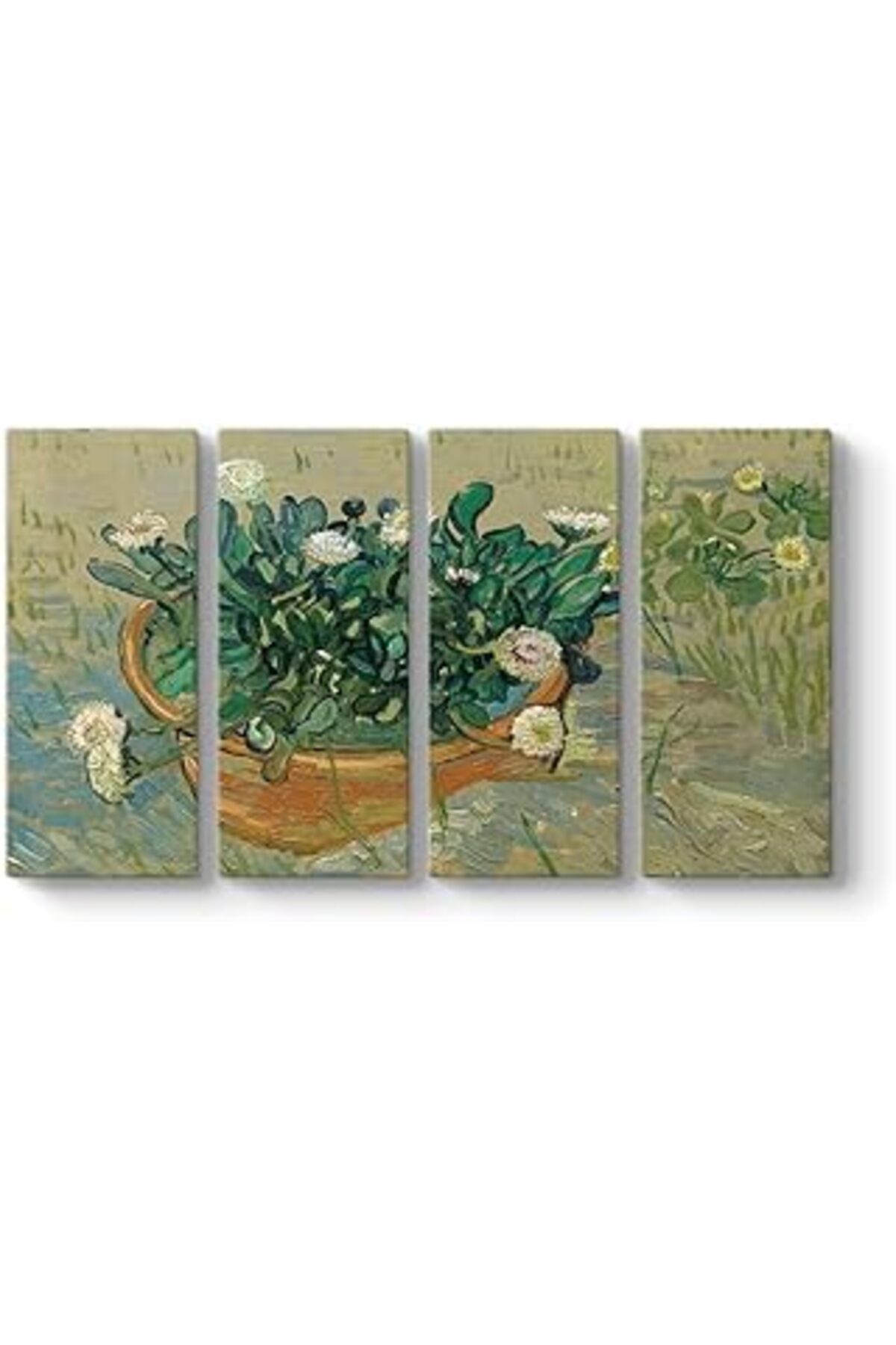 Pazarcan Vincent Van Gogh - Papatyalar Tablosu 129 X 70-4 Parçalı