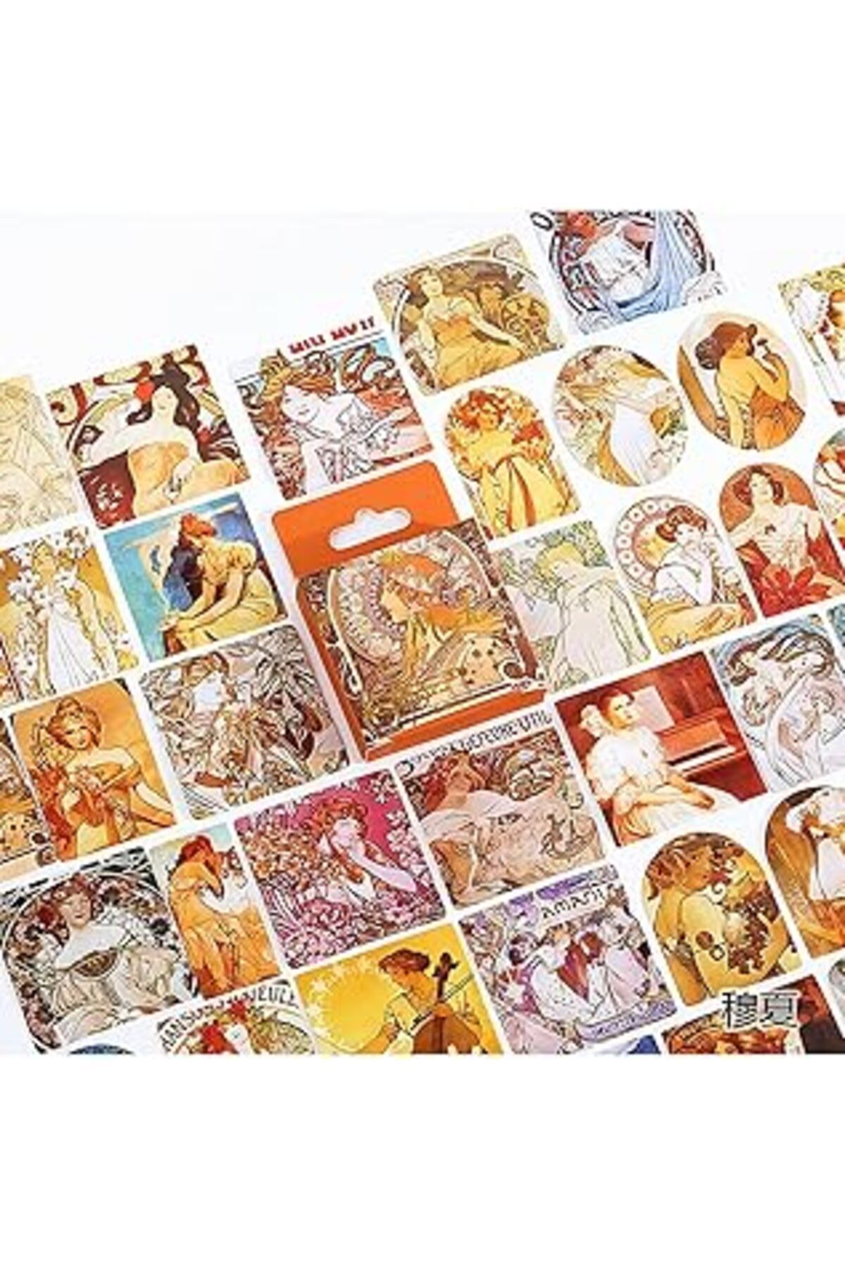 Pazarcan Guguk Alphonse Mucha Temalı 45 Adet Sticker Seti • Bullet Journal