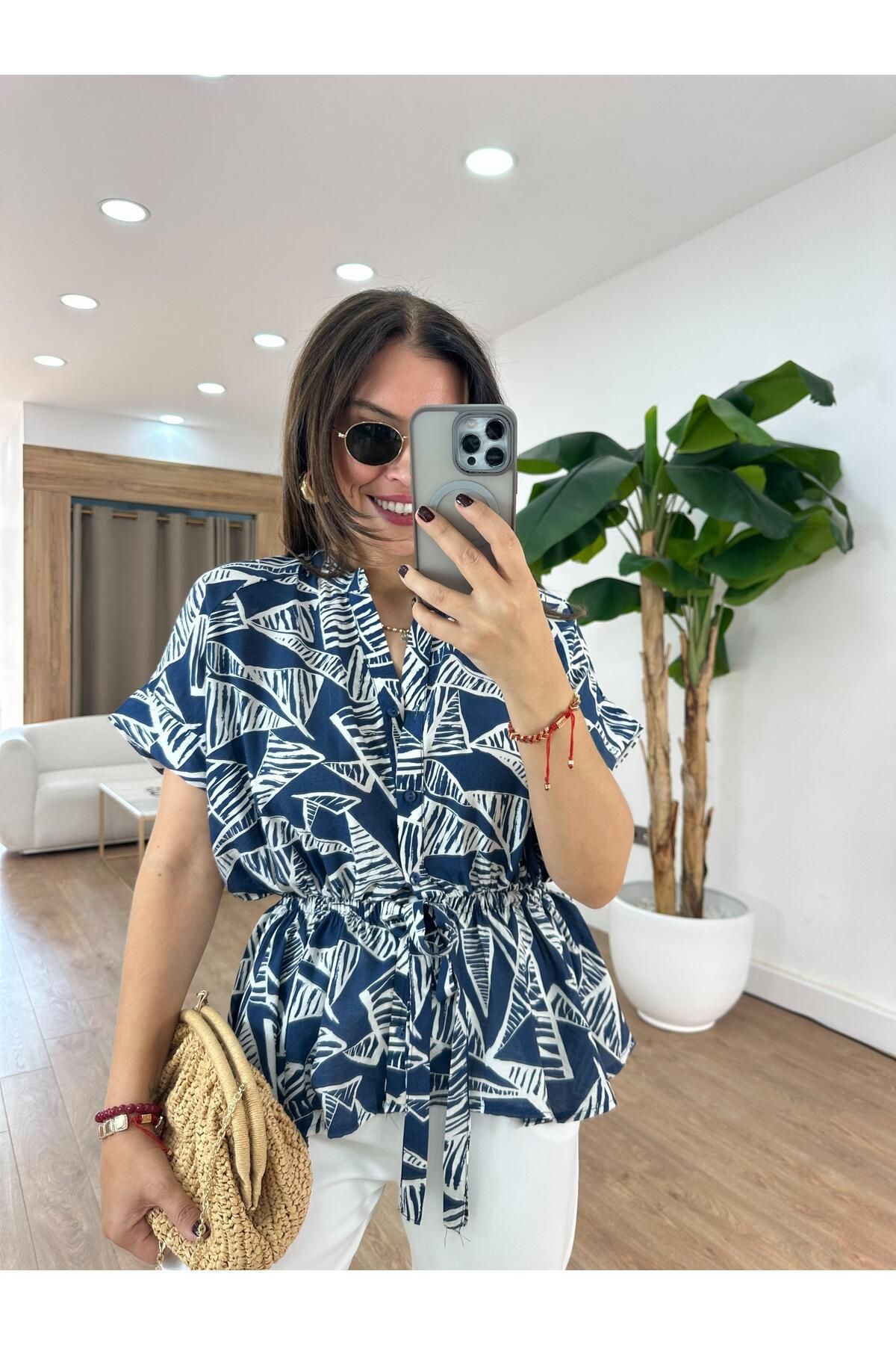 2she Beli Lastik Detaylı Tiril Bluz