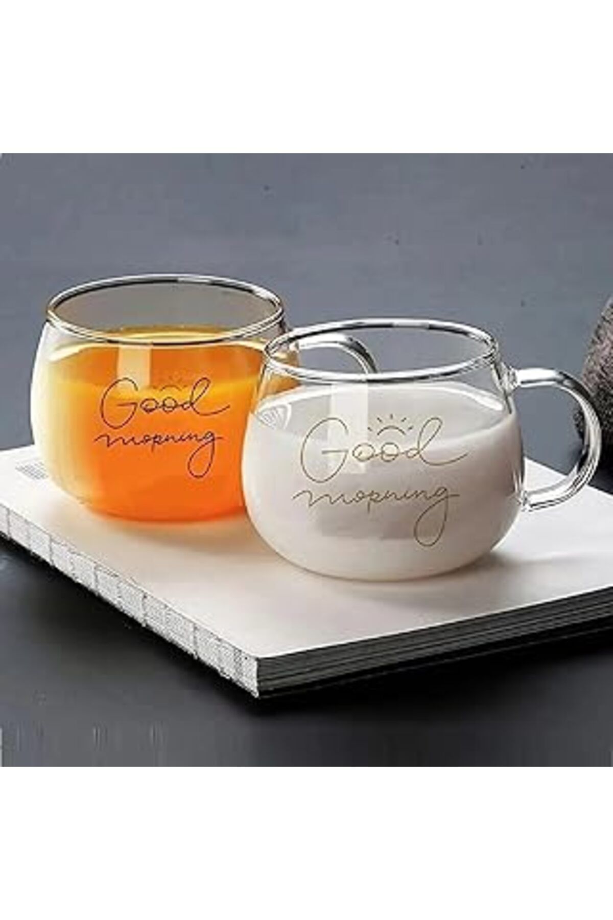 Mu Art Ahşap Costa Morning 2’Li Cam Kupa 400 Ml