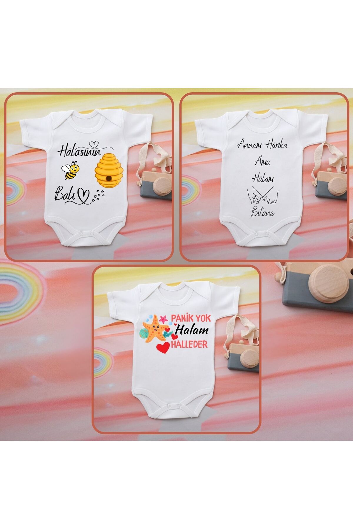 soft wing Hala Seti Bebek Zıbını 3lü %100 Pamuklu Bebek Çıtçıtlı Zıbın