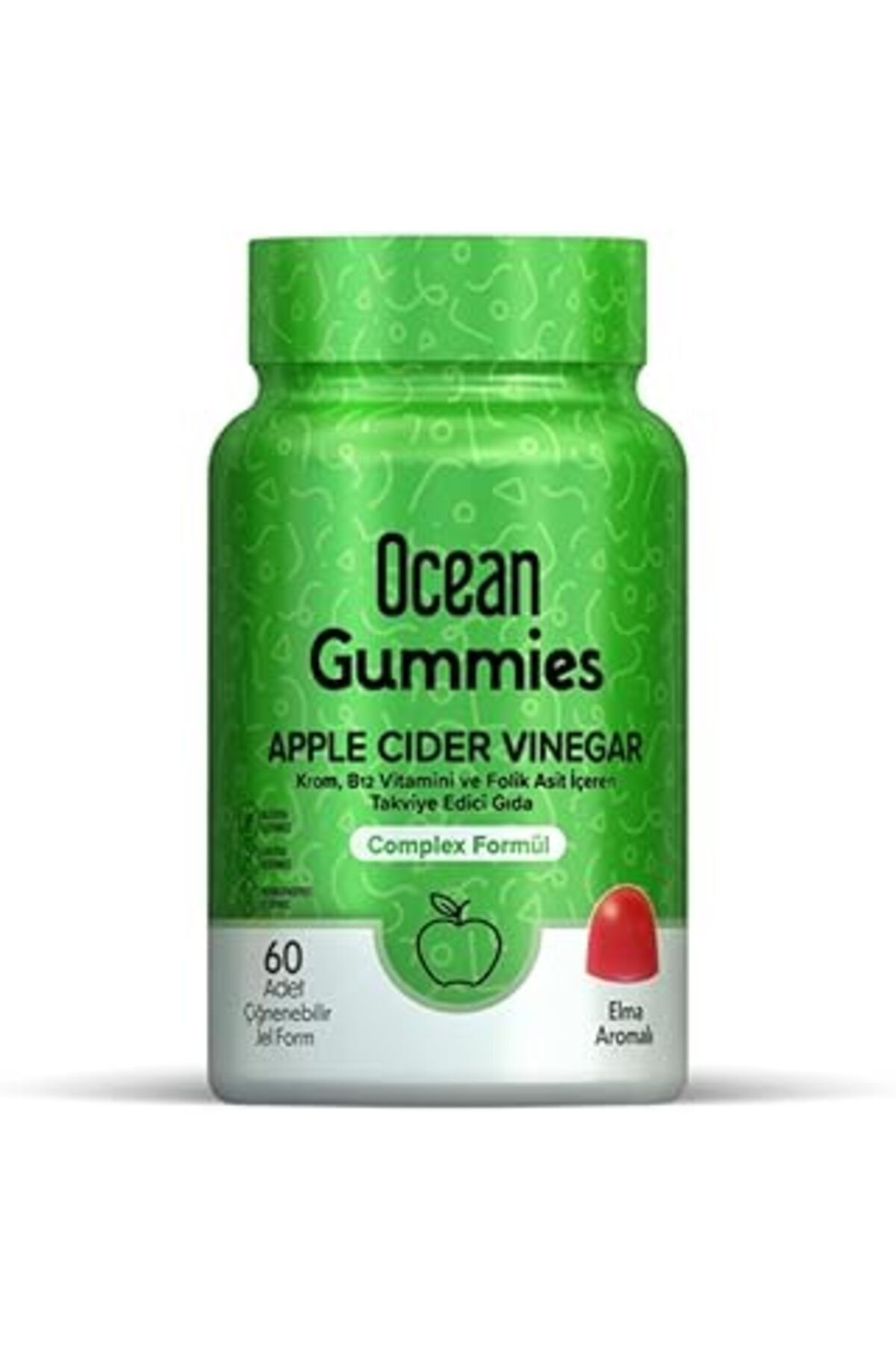 Pazarcan Ocean Gummies Apple Cider Vinegar, Çiğnenebilir Jel Form
