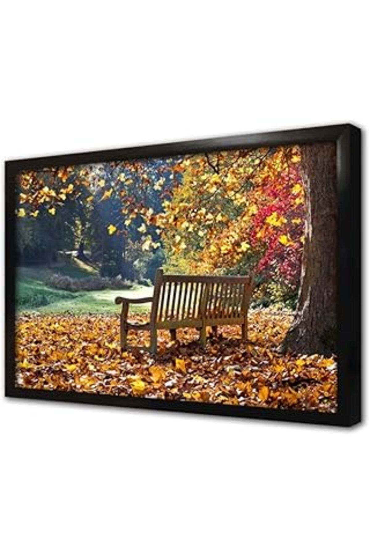 Pazarcan Huzur Veren Sonbahar Çerçeveli Cam Tablo 50X70 Cm Ca20880
