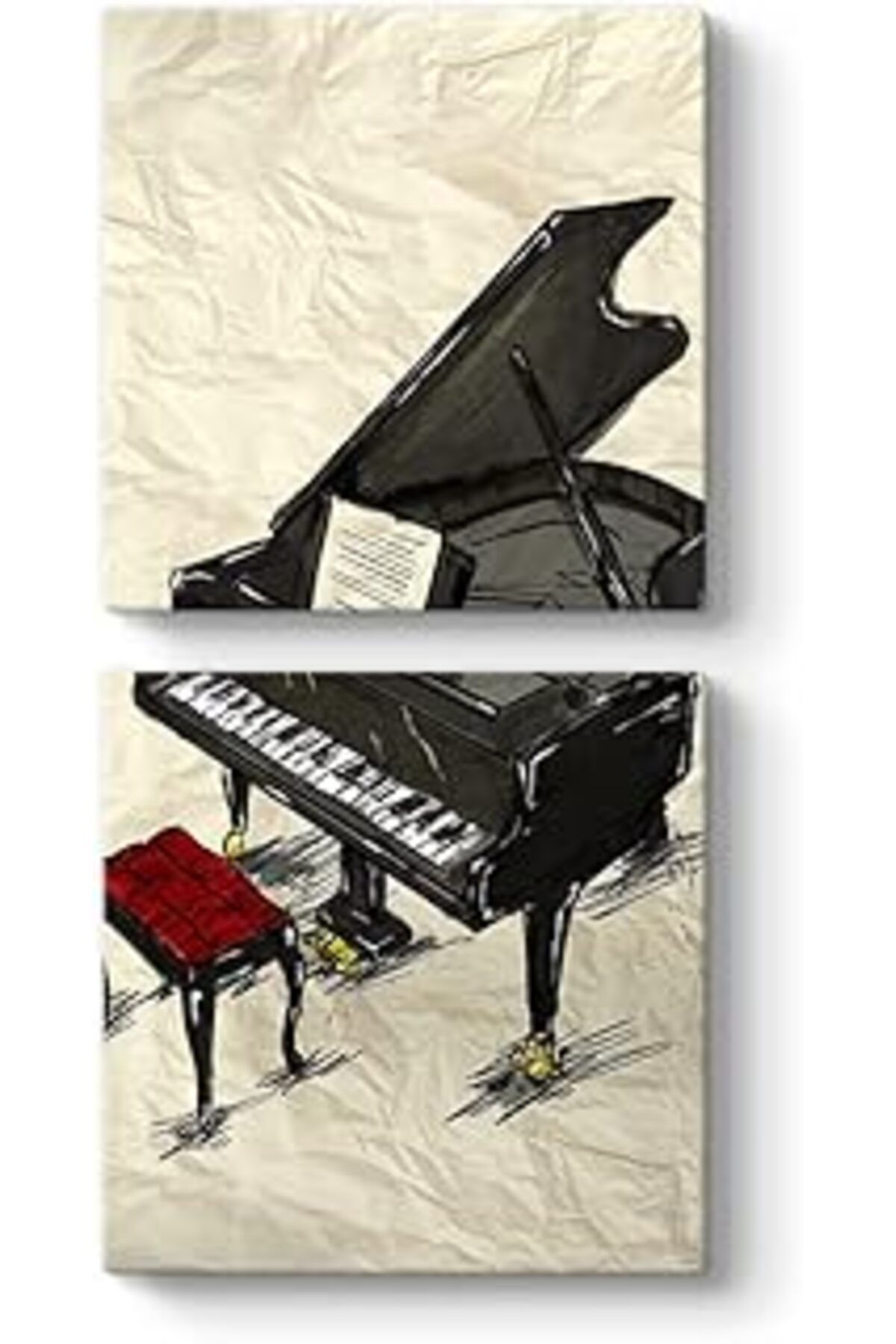 Pazarcan Tabloshop Piano Dekoratif Tablo 40 X 83-2 Parçalı