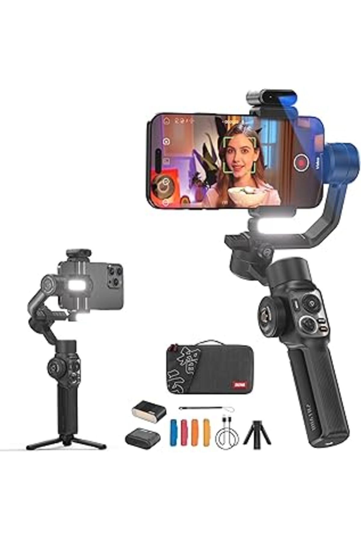 NETWORK ART Zhiyun Smooth-5S Ai Pro Ai Smartphone Gimbal, Gimbal Sabitleyici 3 Eksenli, Cep Telefonu Gimbal, T