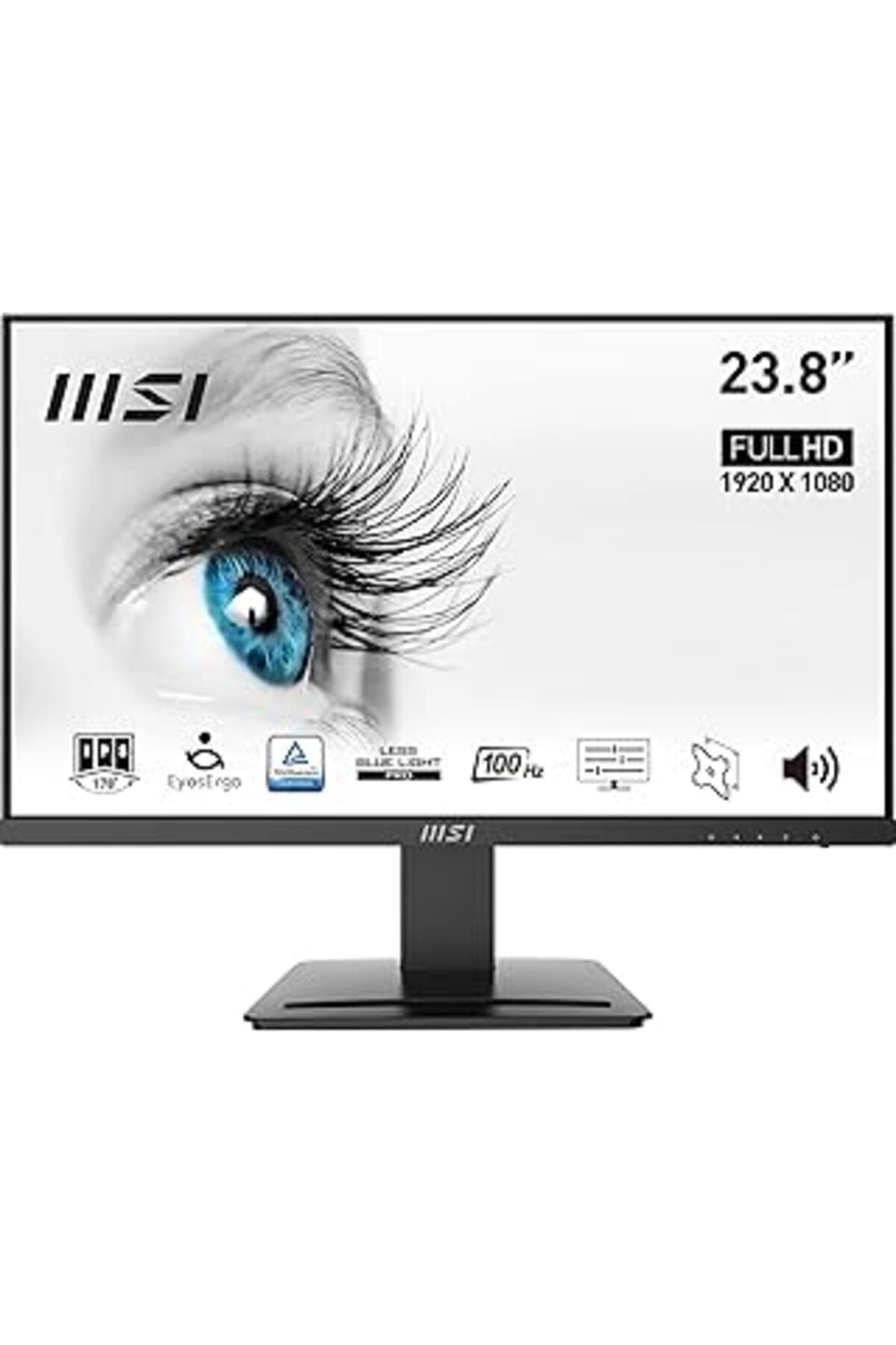 NETWORK ART Msi 23.8" Pro Mp243X Kurumsal Monitör, Flat, Fhd, Ips, 100Hz, Anti-Glare, Siyah