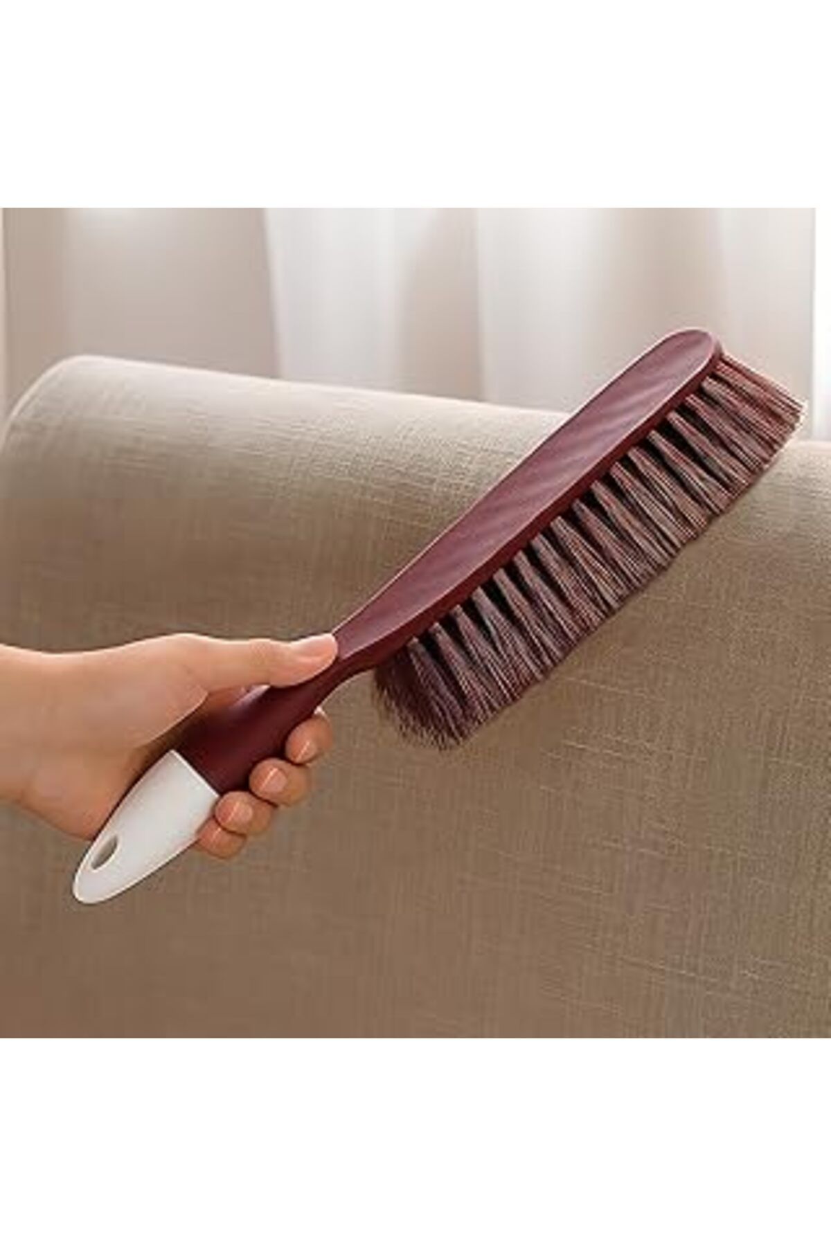 Mu Art Ahşap Kanji Saplı Tüy Ve Toz Alma Fırçası – Bordo -Ergonomik, Pratik, Tekrar Kullanılabilir Temizlik Fırç