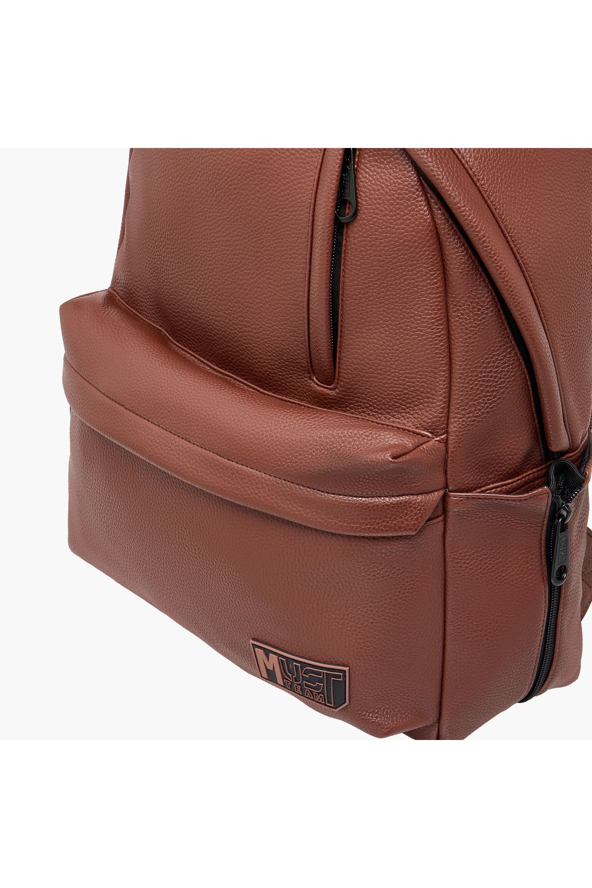 MUST-MUST Textured Backpack with Adjustable Shoulder Straps and Zip Closure - 32x17x42 cms 5