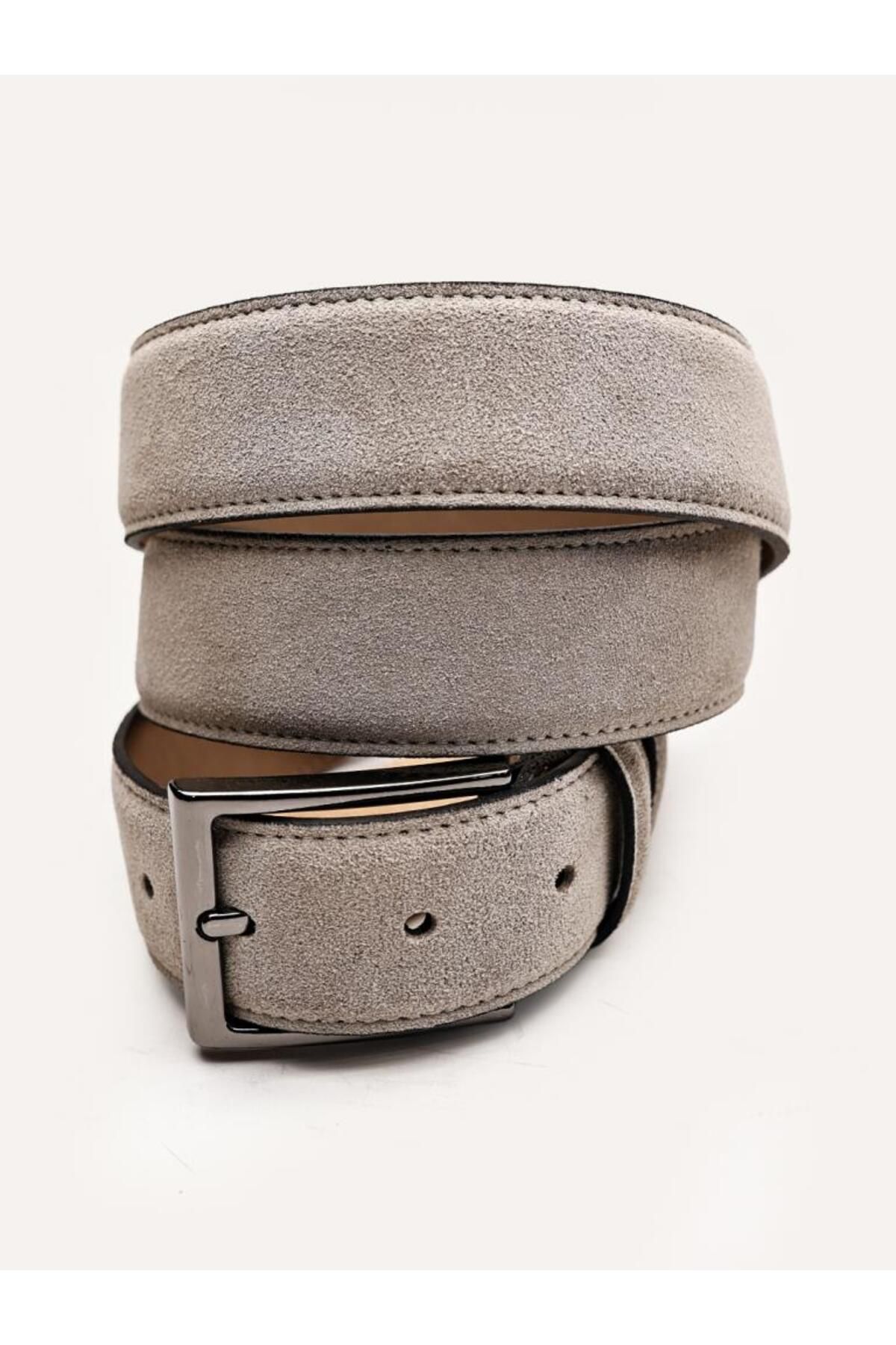 İBAY BEIGE SUEDE LION BELT HAKİKİ DERİ KEMER