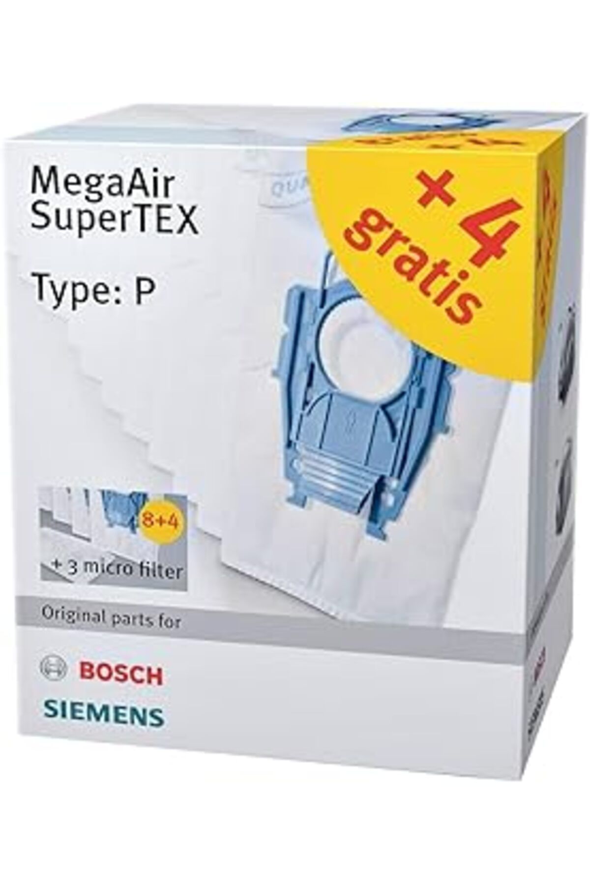 Pazarcan Bosch/Siemens Tip P/Toz Torbası Keçe/4 Adet/Vb. Için Bosch Bsg8, Siemens Vs08 12 Stück Vz123Fp