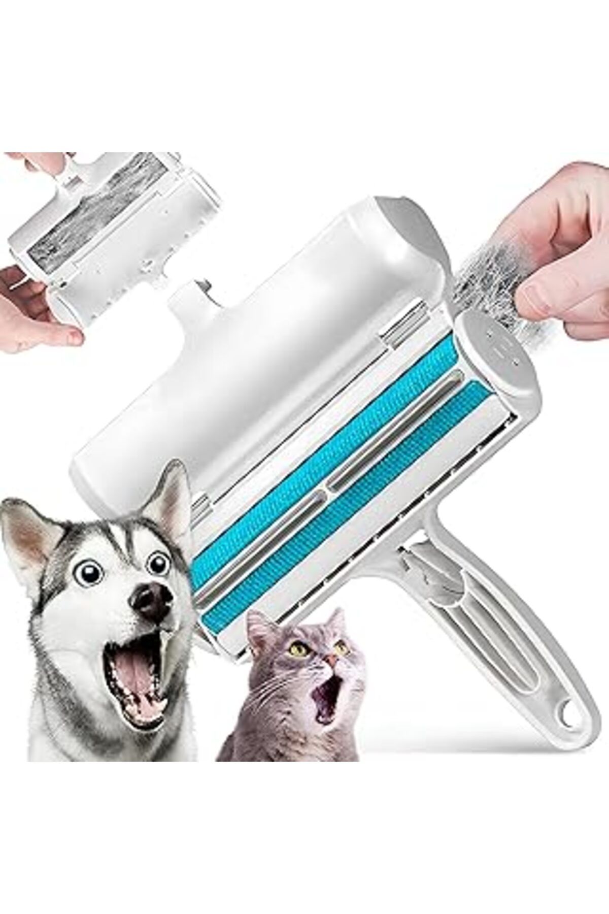 Mu Art Ahşap Kanji Hazneli Kedi Köpek Tüy Toplayıcı Mavi - Halı, Yatak, Koltuk, Giysi, Toz Ve Kıl Temizleyici -