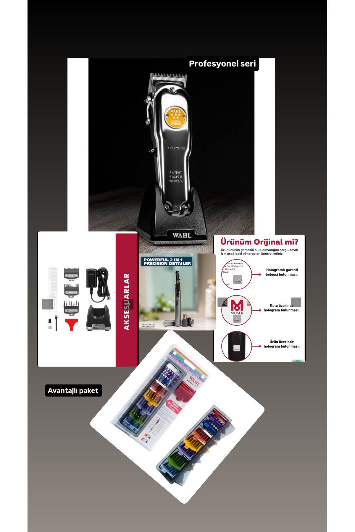Wahl Senior Combo Set Metal Edition Profesyonel Saç Sakal Traş Makinesi