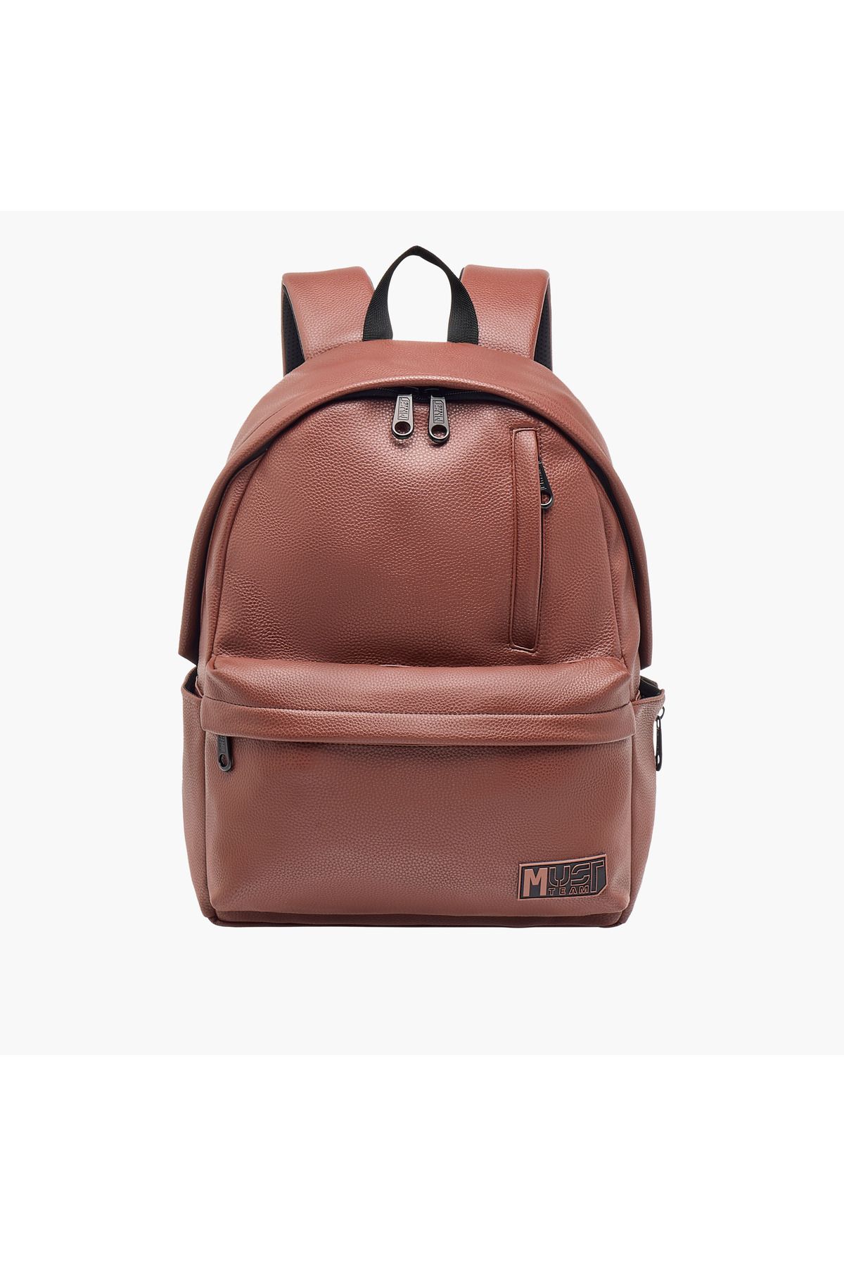 MUST-MUST Textured Backpack with Adjustable Shoulder Straps and Zip Closure - 32x17x42 cms 1