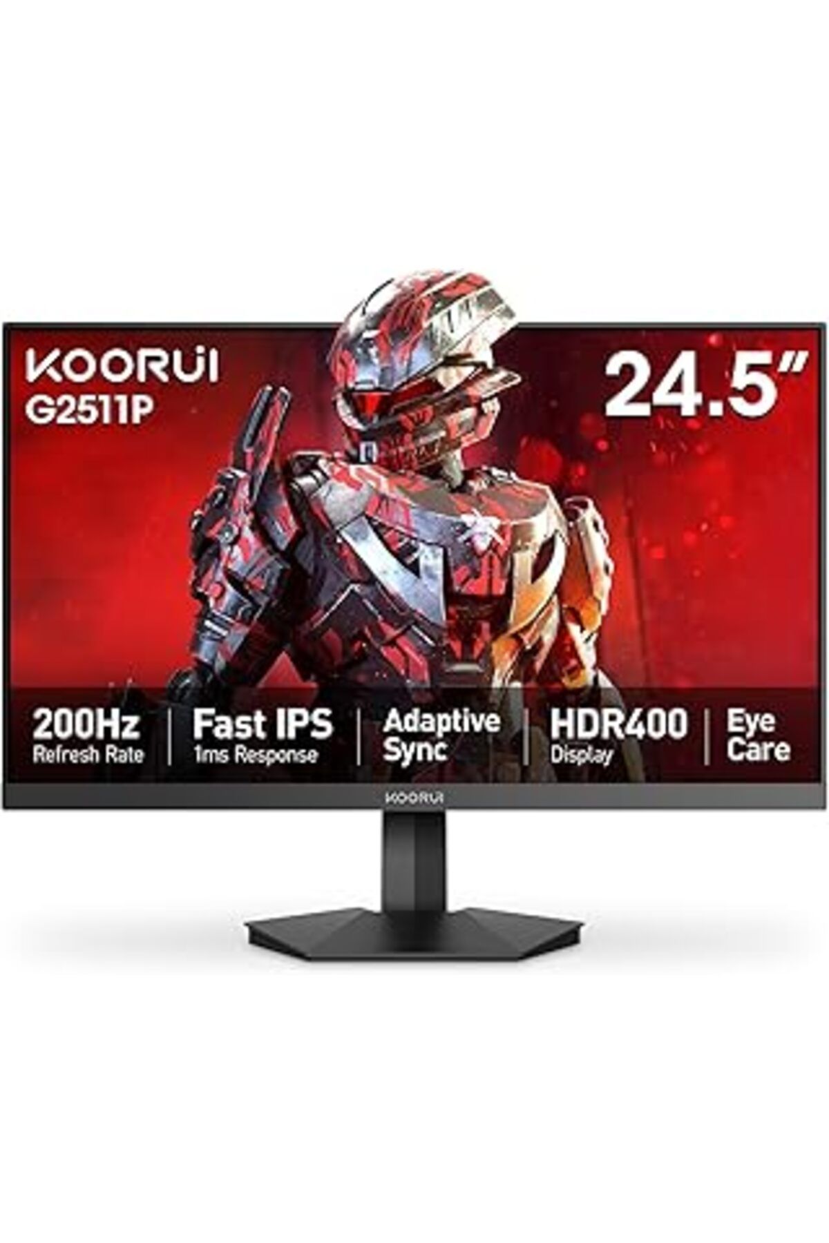 NETWORK ART Koorui Oyun Monitörü 25 Inç, 170Hz Fhd 1080P Bilgisayar Monitörü, 1Ms Gtg, Adaptif G-Sync, Freesync