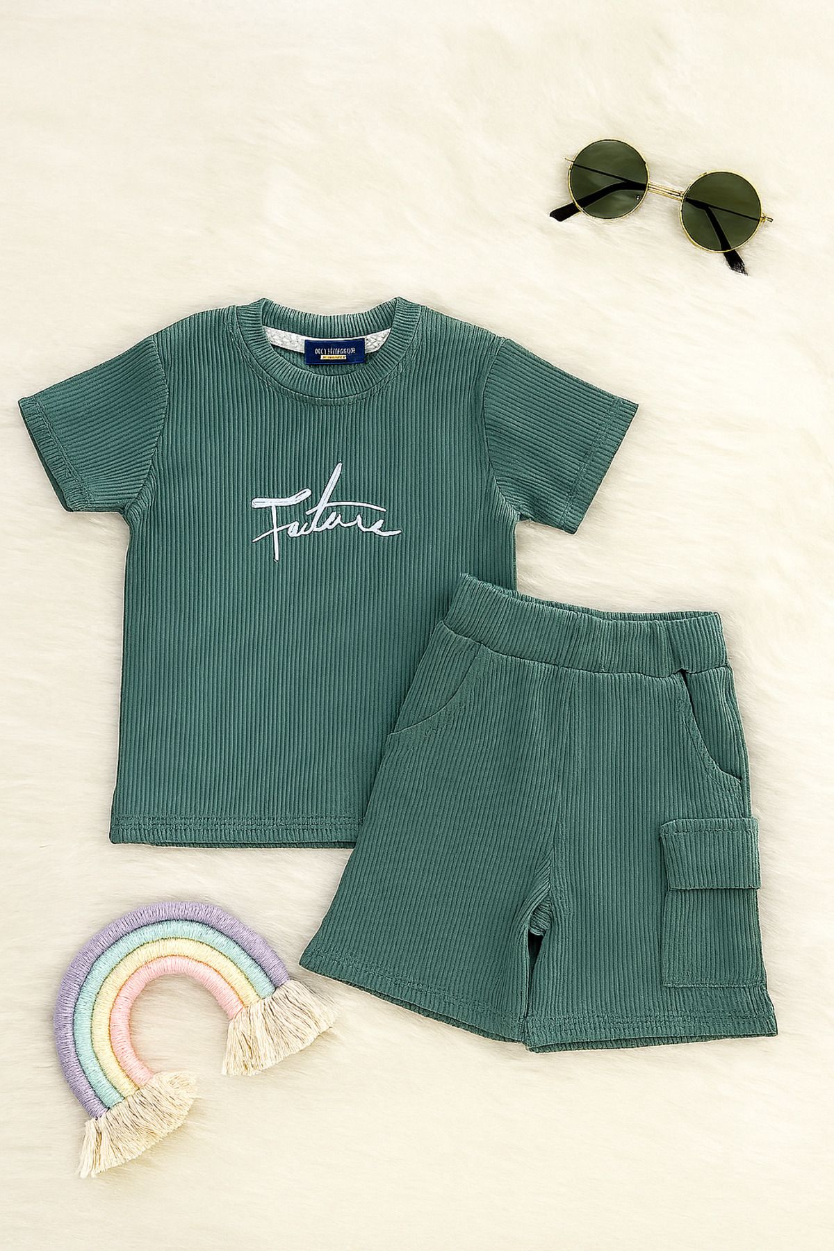 Atabay Kids 2 Li̇ Erkek Bebek Şortlu Yandan Cepli̇ Takim