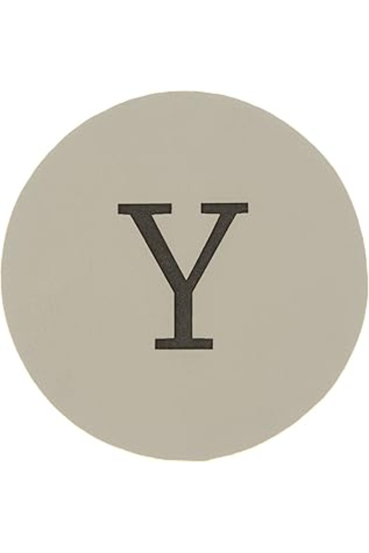 NETWORK ART Miaju Y Harfli Hakiki Deri Bardak Altlığı, Gerçek Deri Özel Gün Hediyesi, 9 Cm Çapında Yuvarlak Der