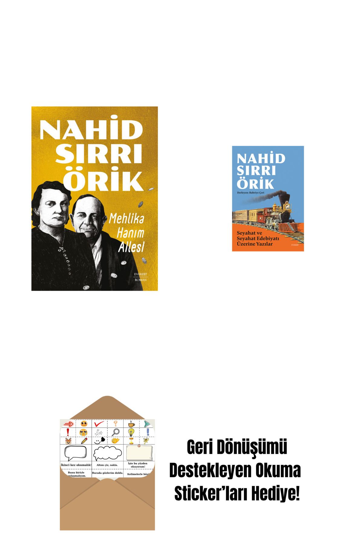Everest Yayınları Mehlika Hanım Ailesi + Seyahat ve Seyahat Edebiyatı Üzerine Yazılar + Okuma Sticker'ları