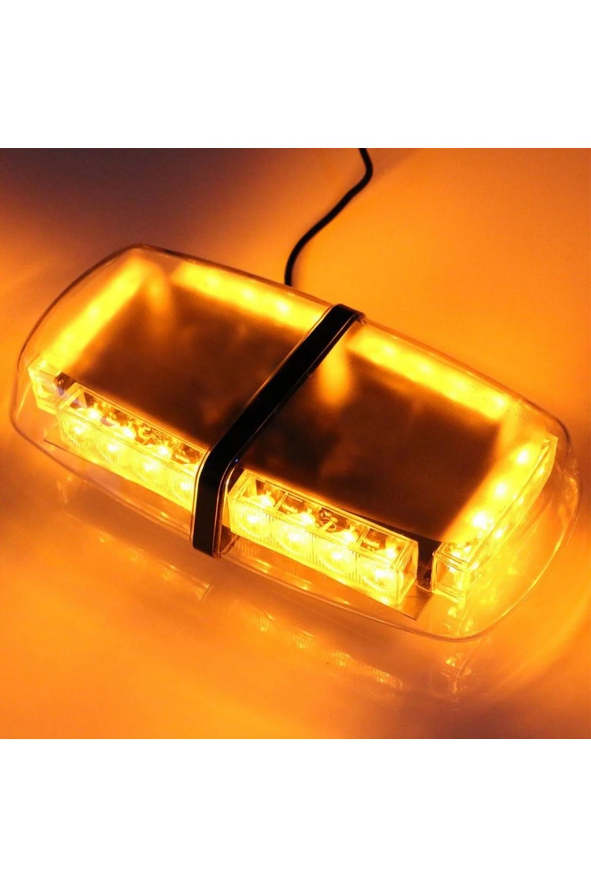CED AUTO TRADE-Mini rampa Girofar LED Cu Magnet, 12V, 24W, IP65, 31x16x7 cm, culoare portocalie 3