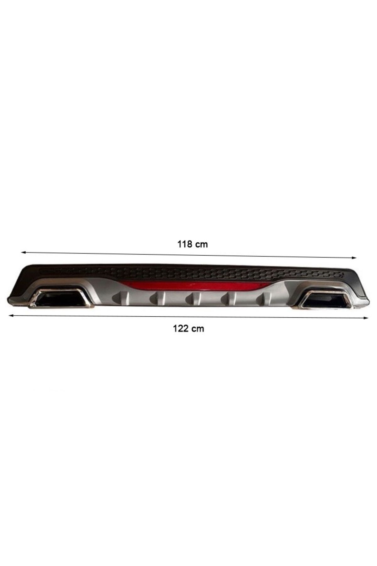 CED AUTO TRADE-Universal rear bumper diffuser, ELITE PLUS B Design, matt black / grey and reflective reflector 4