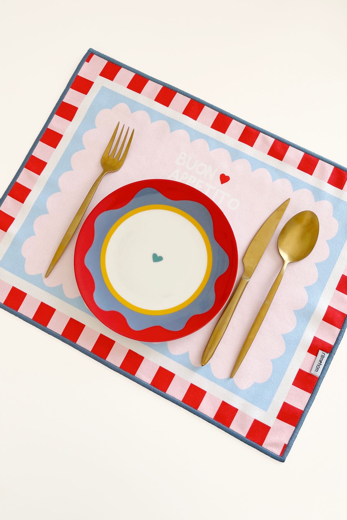 RİTMOHOME Etnik, Sloganlı, Kareli, Damalı, Çizgili, Renkli, Kenar Biyeli Amerikan Servis 35x45 Cm (1 ADET)