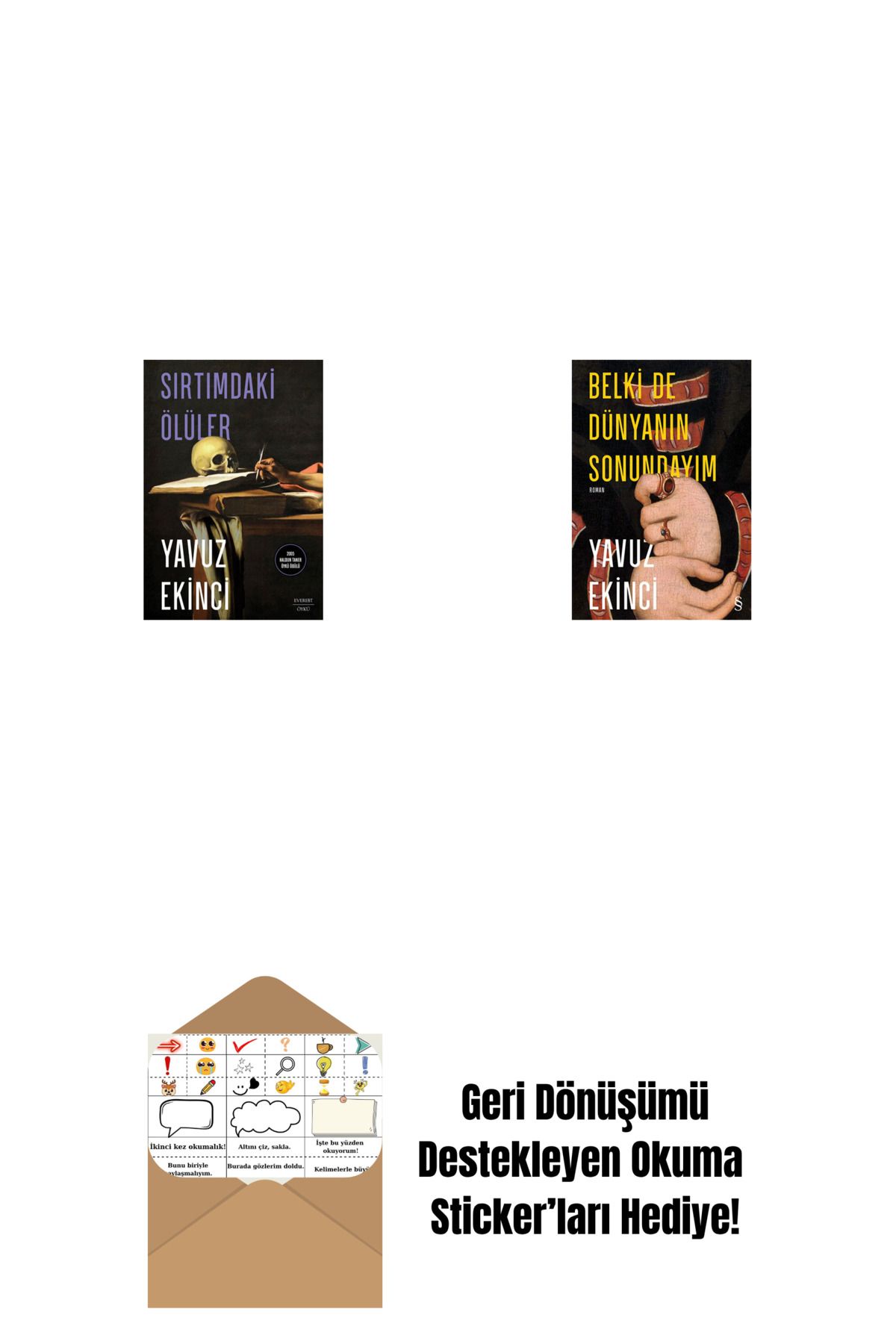 Everest Yayınları Sırtımdaki Ölüler + Belki de Dünyanın Sonundayım (Ciltli) + Okuma Sticker'ları