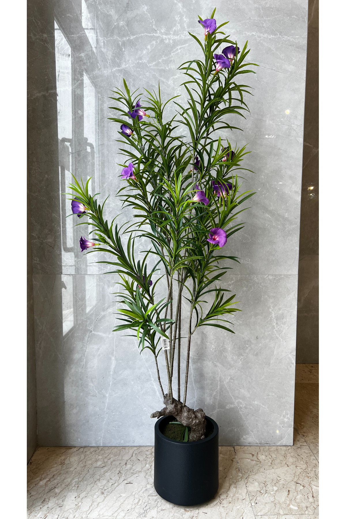 Generic-Realistic texture artificial Ruylia Mauve tree in a large black pot 1.5m 3